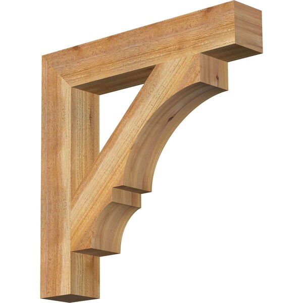 Ekena Millwork Balboa Block Rough Sawn Bracket, Western Red Cedar, 4"W x 24"D x 24"H BKT04X24X24BOA05RWR - main